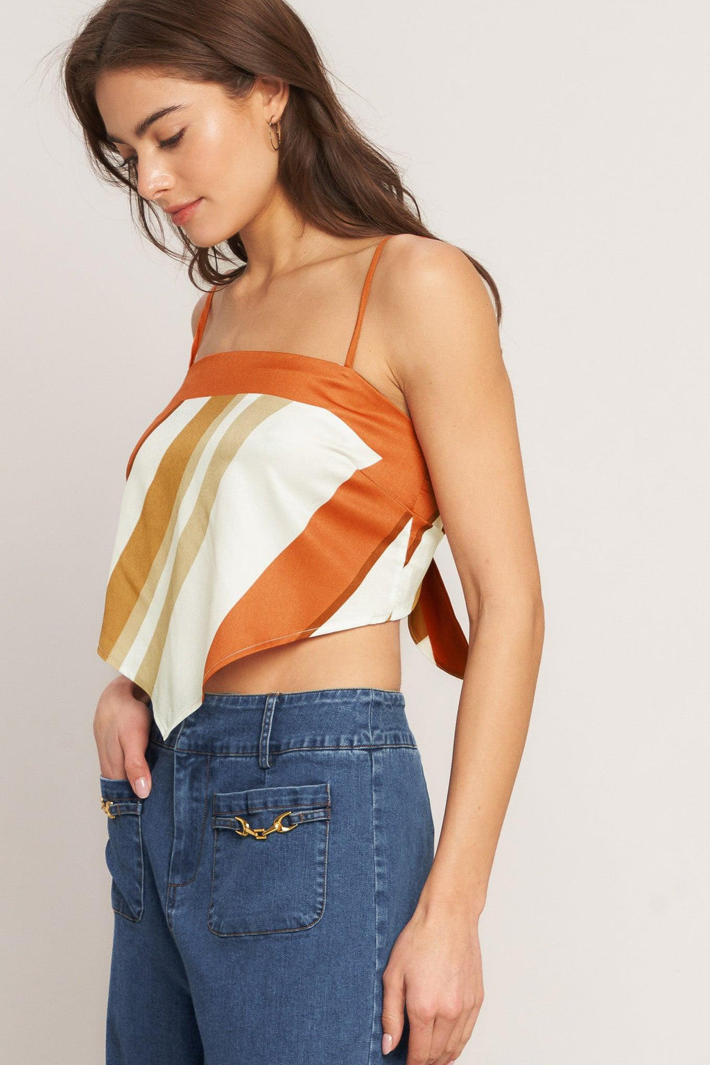 GOLDEN HORIZON WOVEN SCARF TOP Flying Tomato
