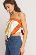 GOLDEN HORIZON WOVEN SCARF TOP Flying Tomato