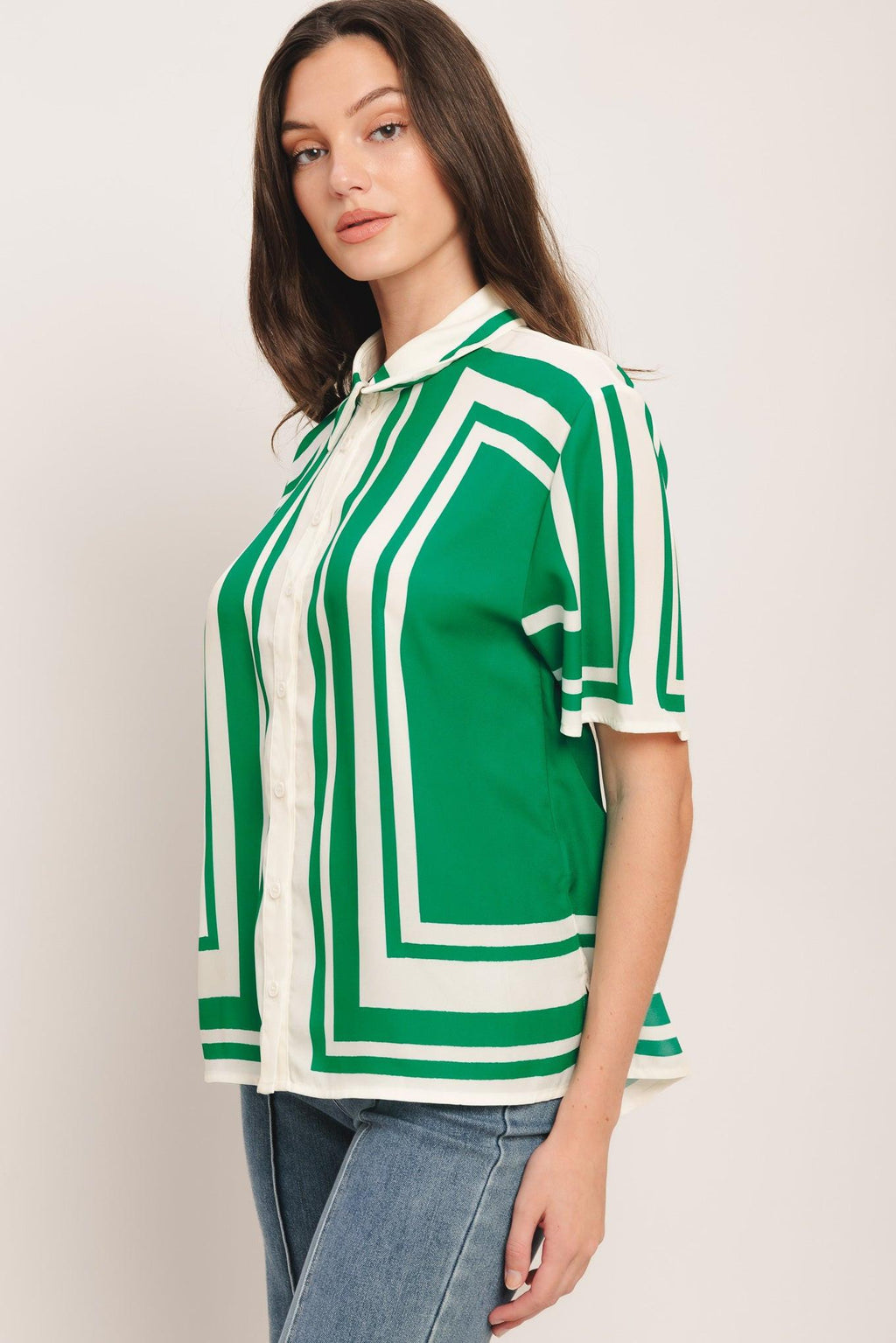 RIVIERA STRIPE WOVEN TOP Flying Tomato