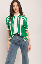 RIVIERA STRIPE WOVEN TOP Flying Tomato