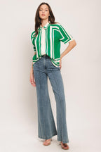 RIVIERA STRIPE WOVEN TOP Flying Tomato