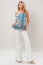 AZURE CHARM WOVEN TOP Flying Tomato