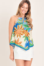 TROPIC FEVER WOVEN SCARF TOP Flying Tomato