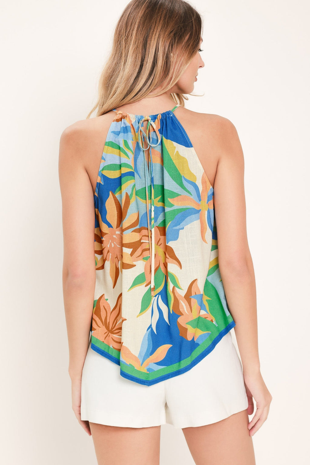 TROPIC FEVER WOVEN SCARF TOP Flying Tomato