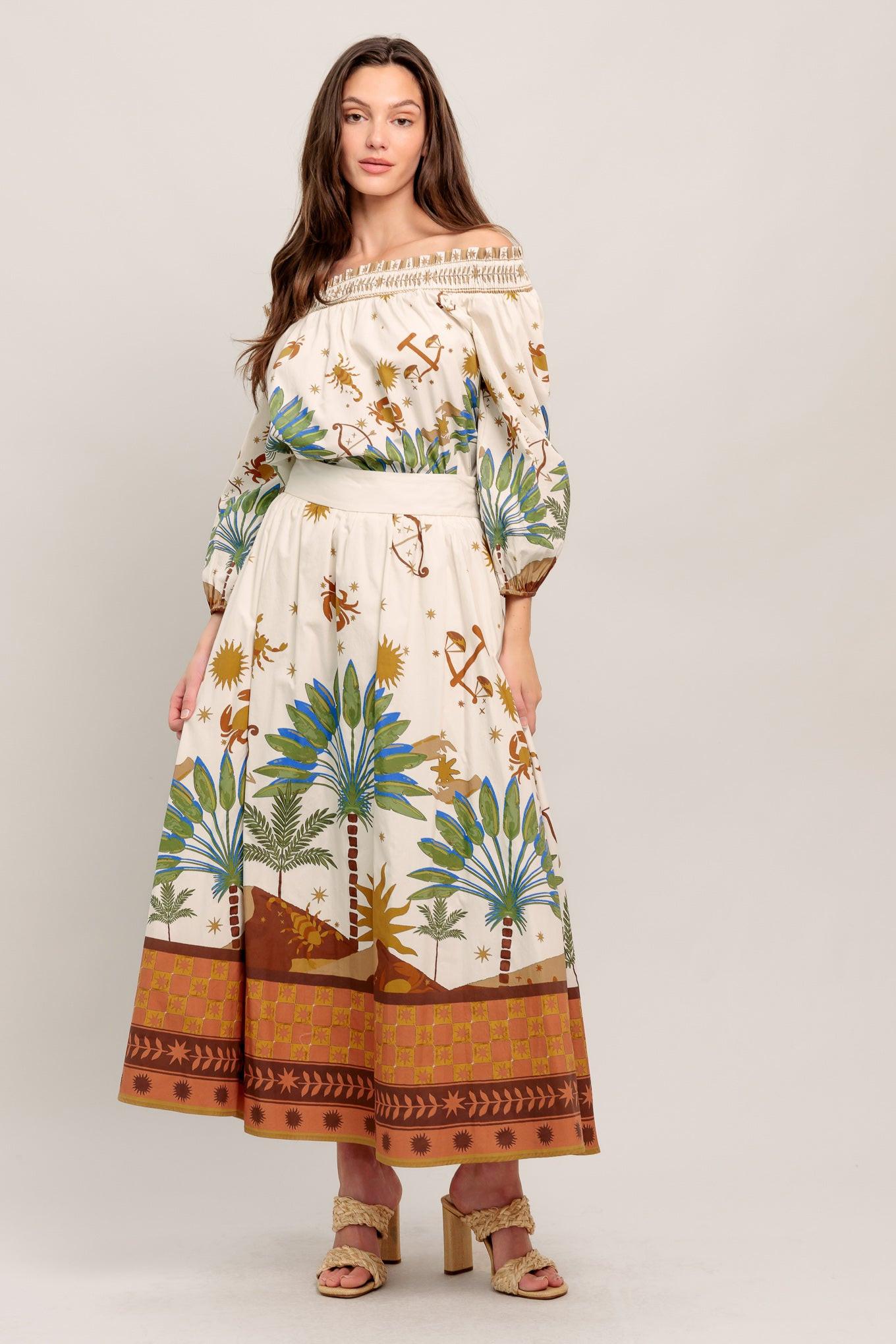 SUNLIT GARDEN WOVEN OFF SHOULDER TOP Flying Tomato