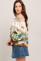 SUNLIT GARDEN WOVEN OFF SHOULDER TOP Flying Tomato