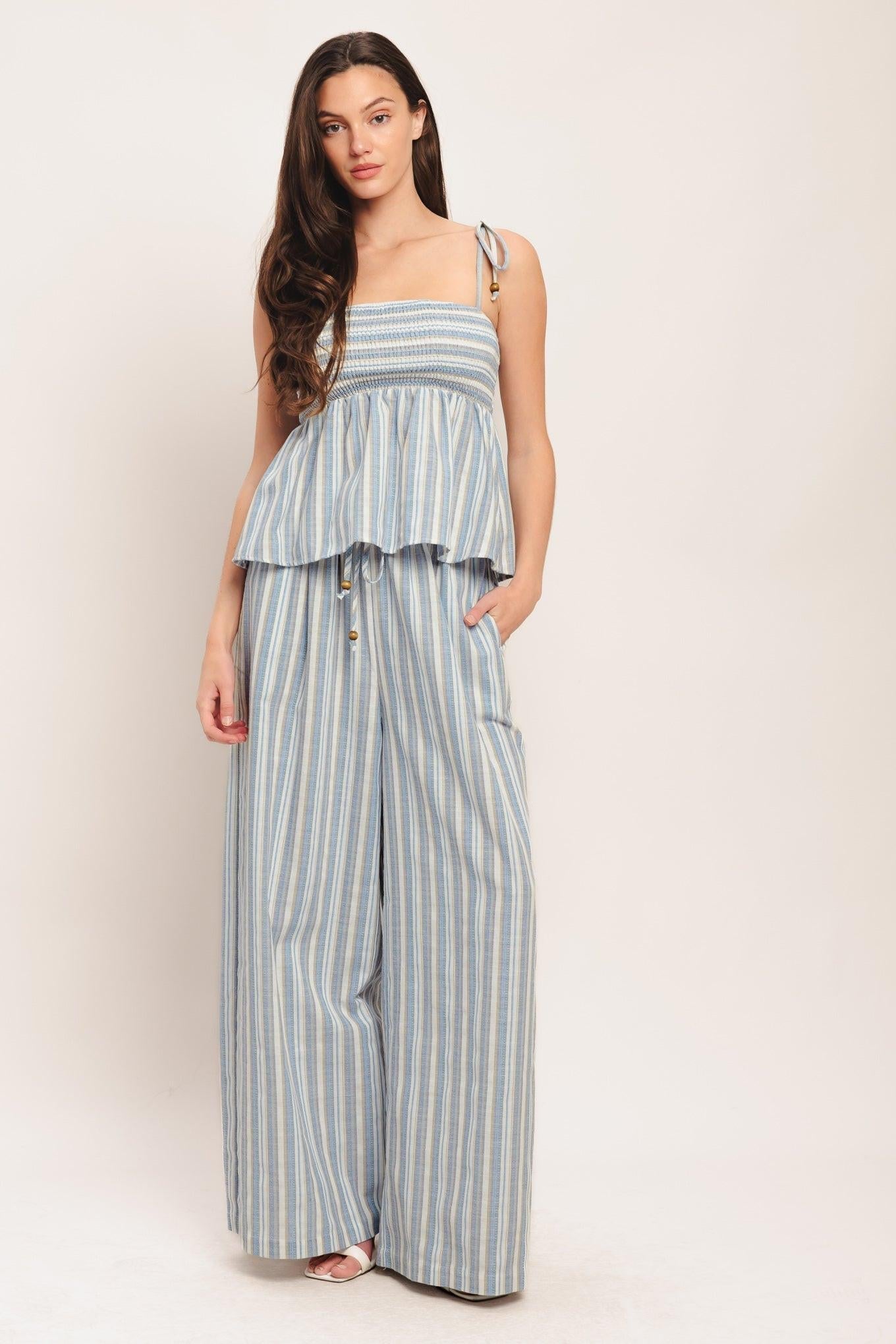 COASTAL DAY STRIP WOVEN TOP Flying Tomato