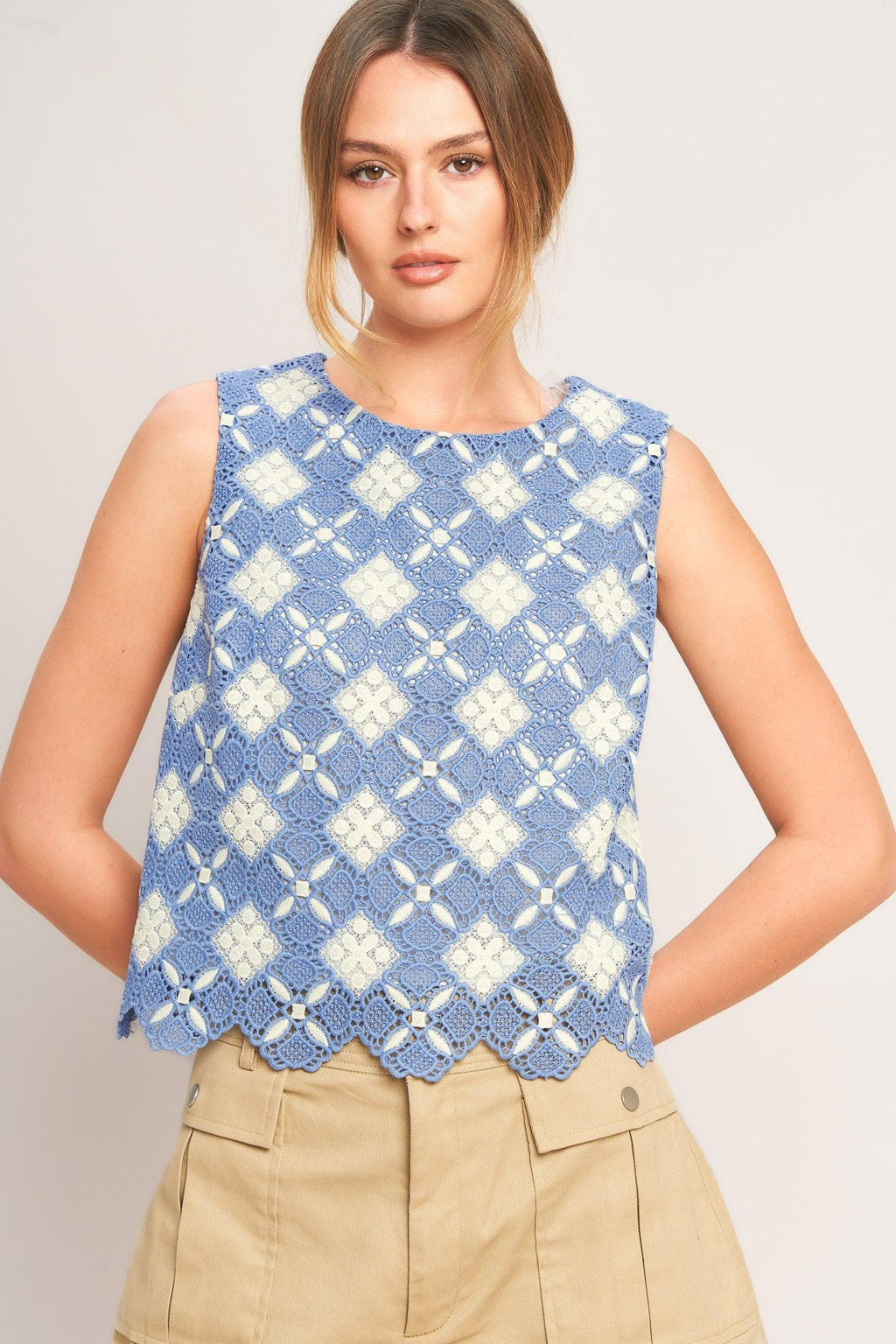 COASTAL WOVEN LACE TOP Flying Tomato