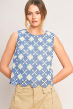 COASTAL WOVEN LACE TOP Flying Tomato