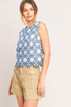 COASTAL WOVEN LACE TOP Flying Tomato