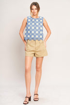 COASTAL WOVEN LACE TOP Flying Tomato