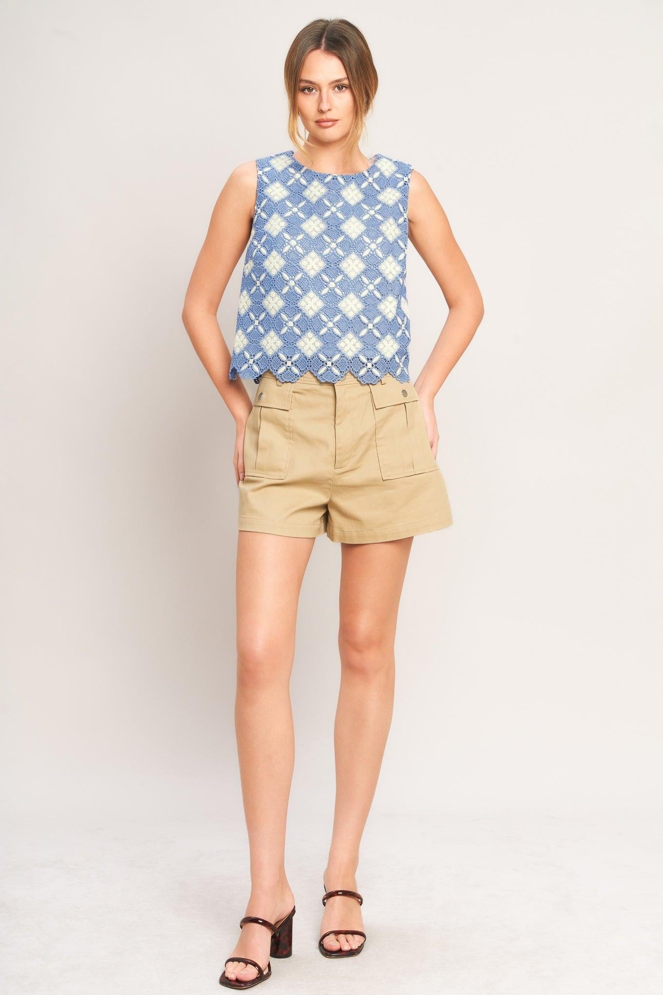 COASTAL WOVEN LACE TOP Flying Tomato