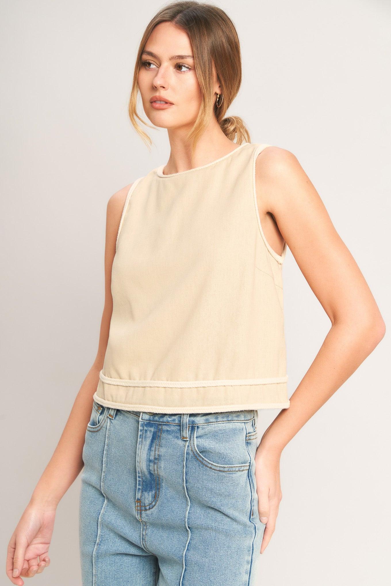 ELEVATED ESSENTIAL WOVEN TOP Flying Tomato