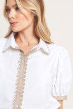 REFINED DAY WOVEN TOP Flying Tomato