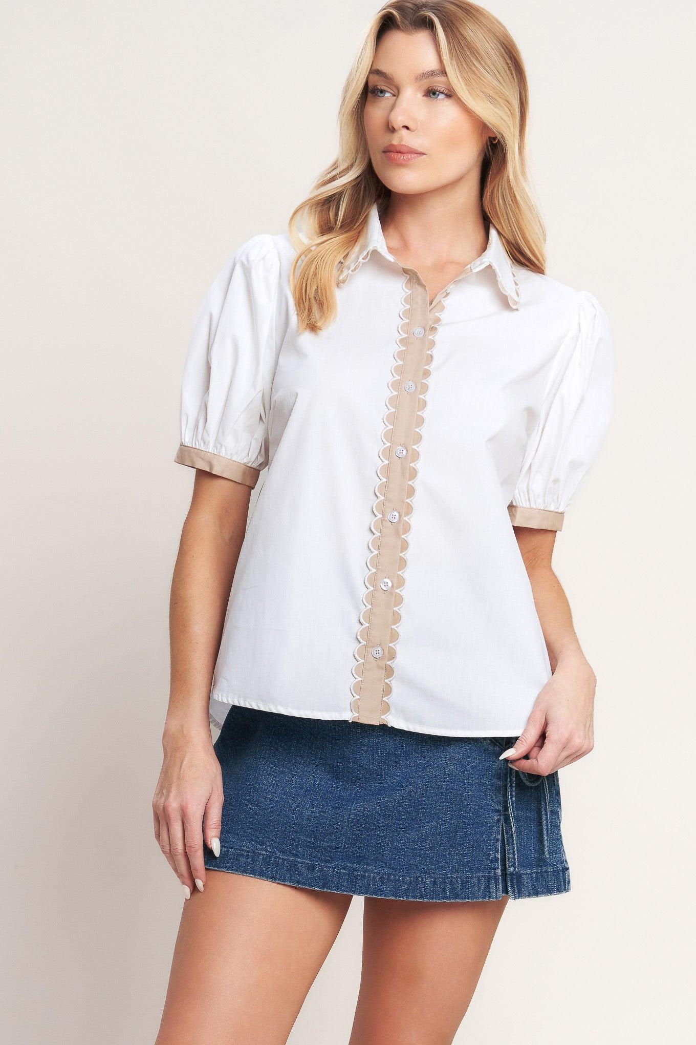 REFINED DAY WOVEN TOP Flying Tomato