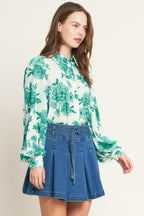BOTANICAL POP WOVEN TOP Flying Tomato