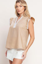 EASY TO ADMIRE WOVEN TOP Flying Tomato