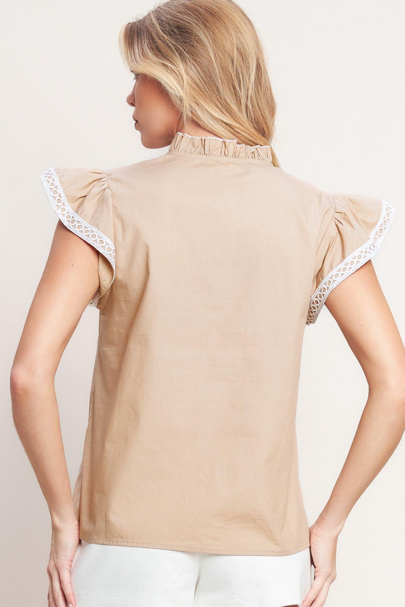 EASY TO ADMIRE WOVEN TOP Flying Tomato