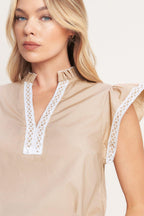 EASY TO ADMIRE WOVEN TOP Flying Tomato