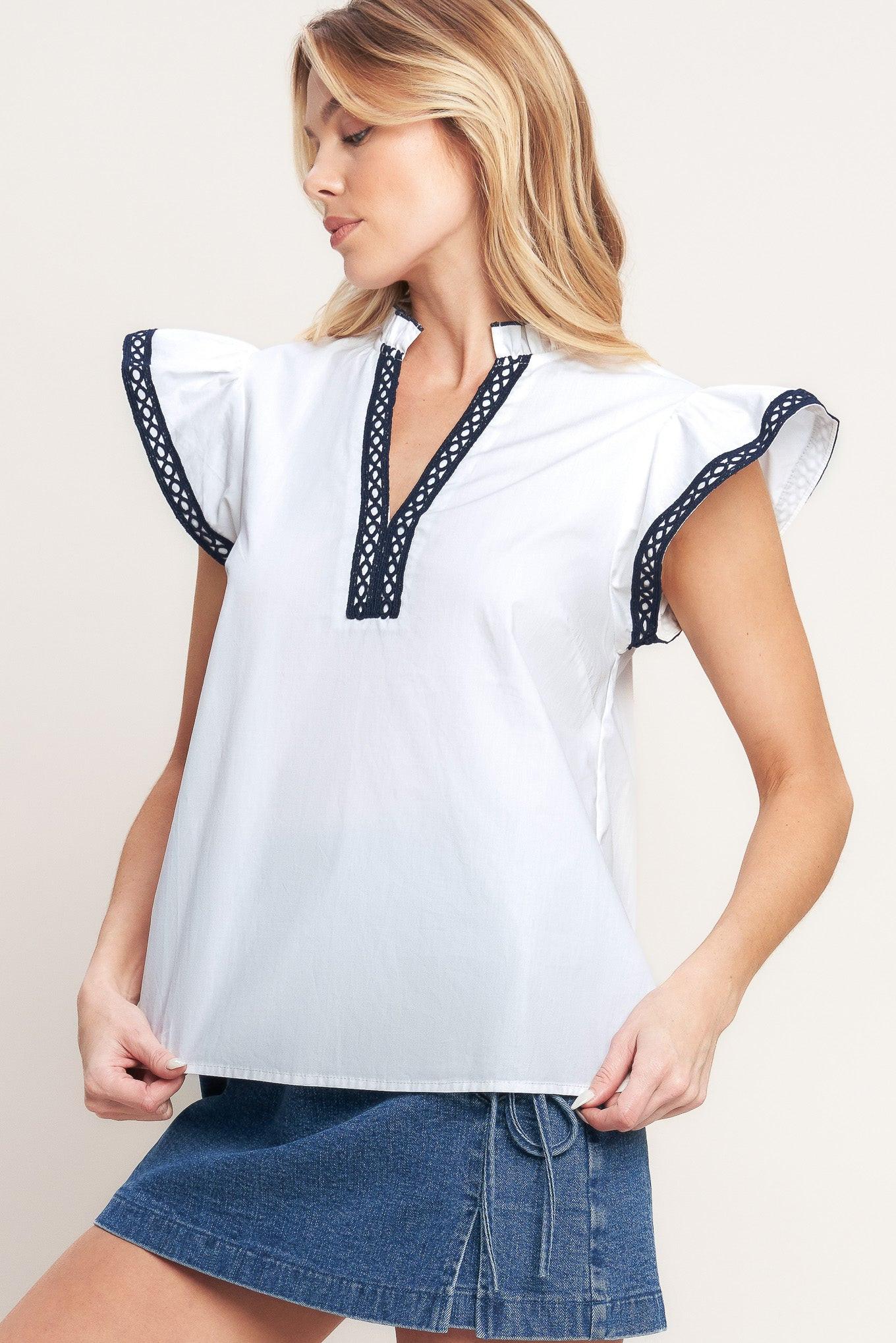 EASY TO ADMIRE WOVEN TOP Flying Tomato