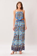 AZURE MANDALA WOVEN SCARF TOP AND PANT SET Flying Tomato