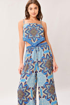 AZURE MANDALA WOVEN SCARF TOP AND PANT SET Flying Tomato