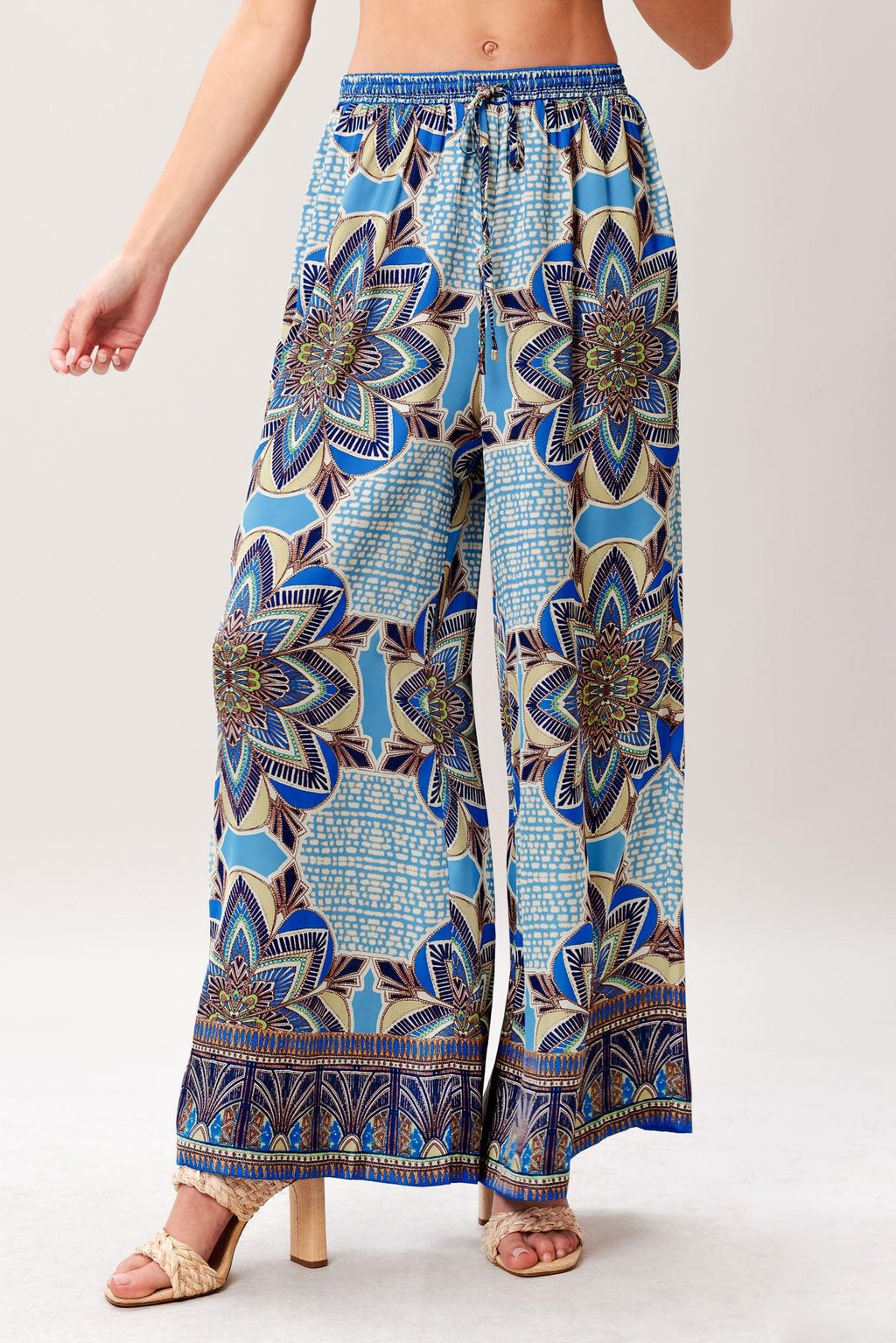 AZURE MANDALA WOVEN SCARF TOP AND PANT SET Flying Tomato
