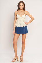 COTTAGE DREAM WOVEN TOP Flying Tomato