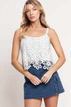SUNLIT LACE STORY CROCHET LACE TOP Flying Tomato