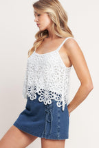 SUNLIT LACE STORY CROCHET LACE TOP Flying Tomato