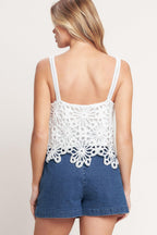 SUNLIT LACE STORY CROCHET LACE TOP Flying Tomato