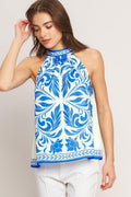 COASTAL CHARM HALTER WOVEN TOP Flying Tomato