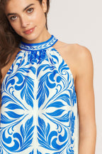 COASTAL CHARM HALTER WOVEN TOP Flying Tomato
