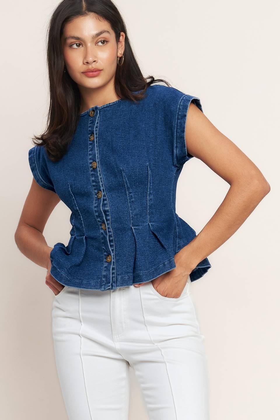 THE ONE YOU KEEP DENIM TOP Flying Tomato