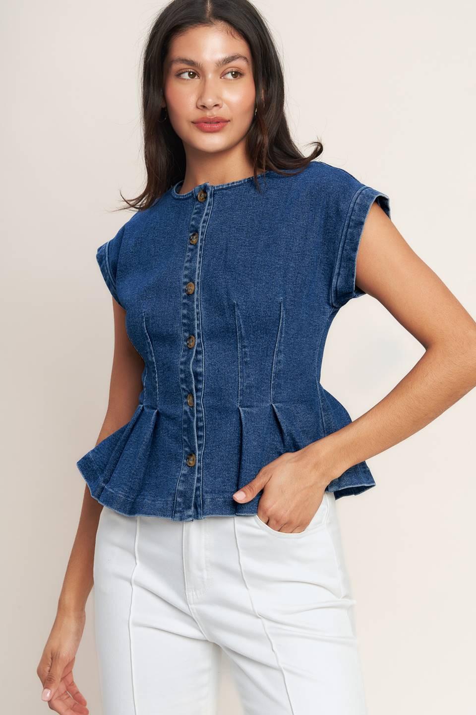 THE ONE YOU KEEP DENIM TOP Flying Tomato
