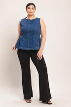 MODERN FLOUNCE DENIM TOP Flying Tomato