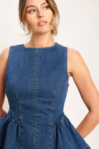 MODERN FLOUNCE DENIM TOP Flying Tomato