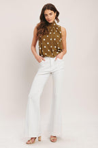 RETRO POP DOT WOVEN TOP Flying Tomato