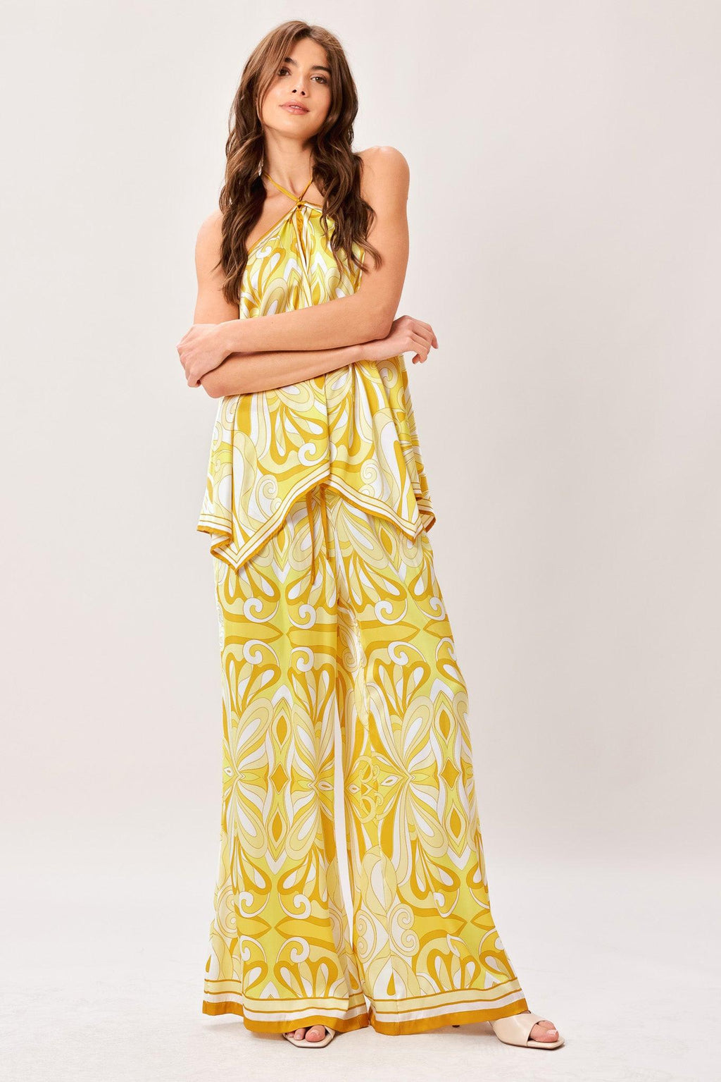 GOLDEN SWIRL WOVEN HANKY TOP Flying Tomato