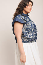 HANDCRAFTED FEEL EMBROIDERY TOP Flying Tomato