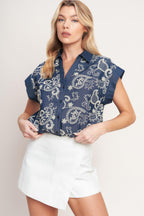 HANDCRAFTED FEEL EMBROIDERY TOP Flying Tomato