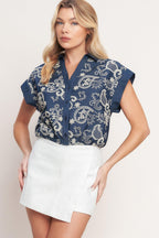 HANDCRAFTED FEEL EMBROIDERY TOP Flying Tomato