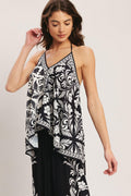 BLACK RIVIERA WOVEN SCARF TOP Flying Tomato