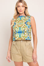 ISLAND MOSAIC WOVEN CROP TOP Flying Tomato