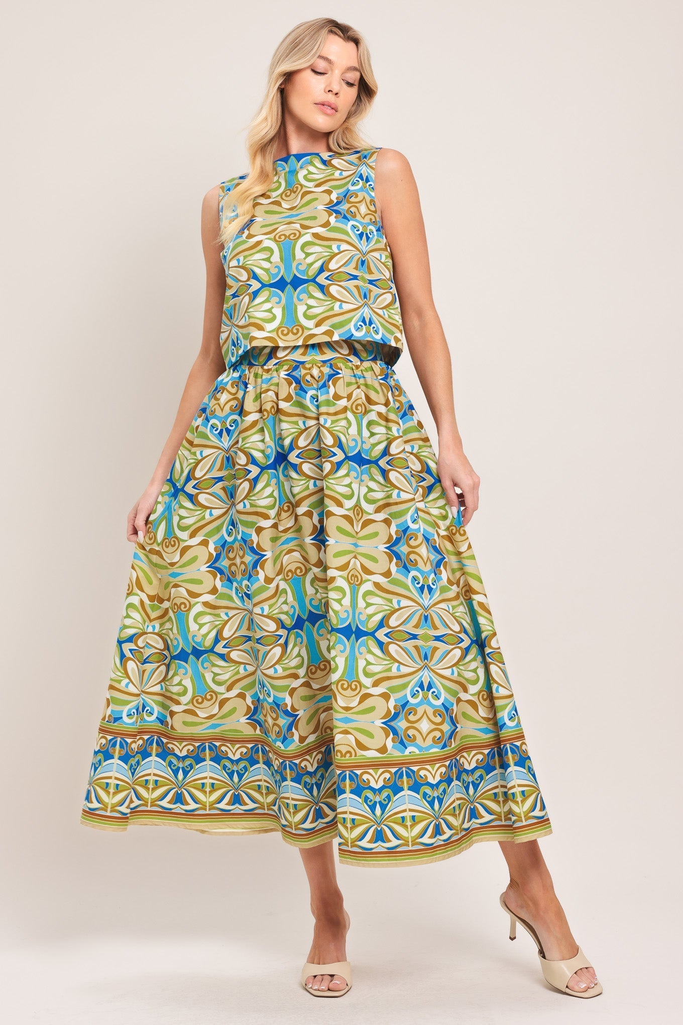 ISLAND MOSAIC WOVEN CROP TOP Flying Tomato