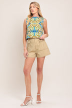 ISLAND MOSAIC WOVEN CROP TOP Flying Tomato