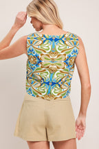 ISLAND MOSAIC WOVEN CROP TOP Flying Tomato