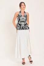 MINIMAL ELEGANCE WOVEN HALTER TOP Flying Tomato