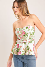 ROSE PETAL WOVEN TUBE TOP Flying Tomato