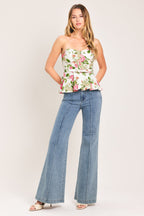 ROSE PETAL WOVEN TUBE TOP Flying Tomato